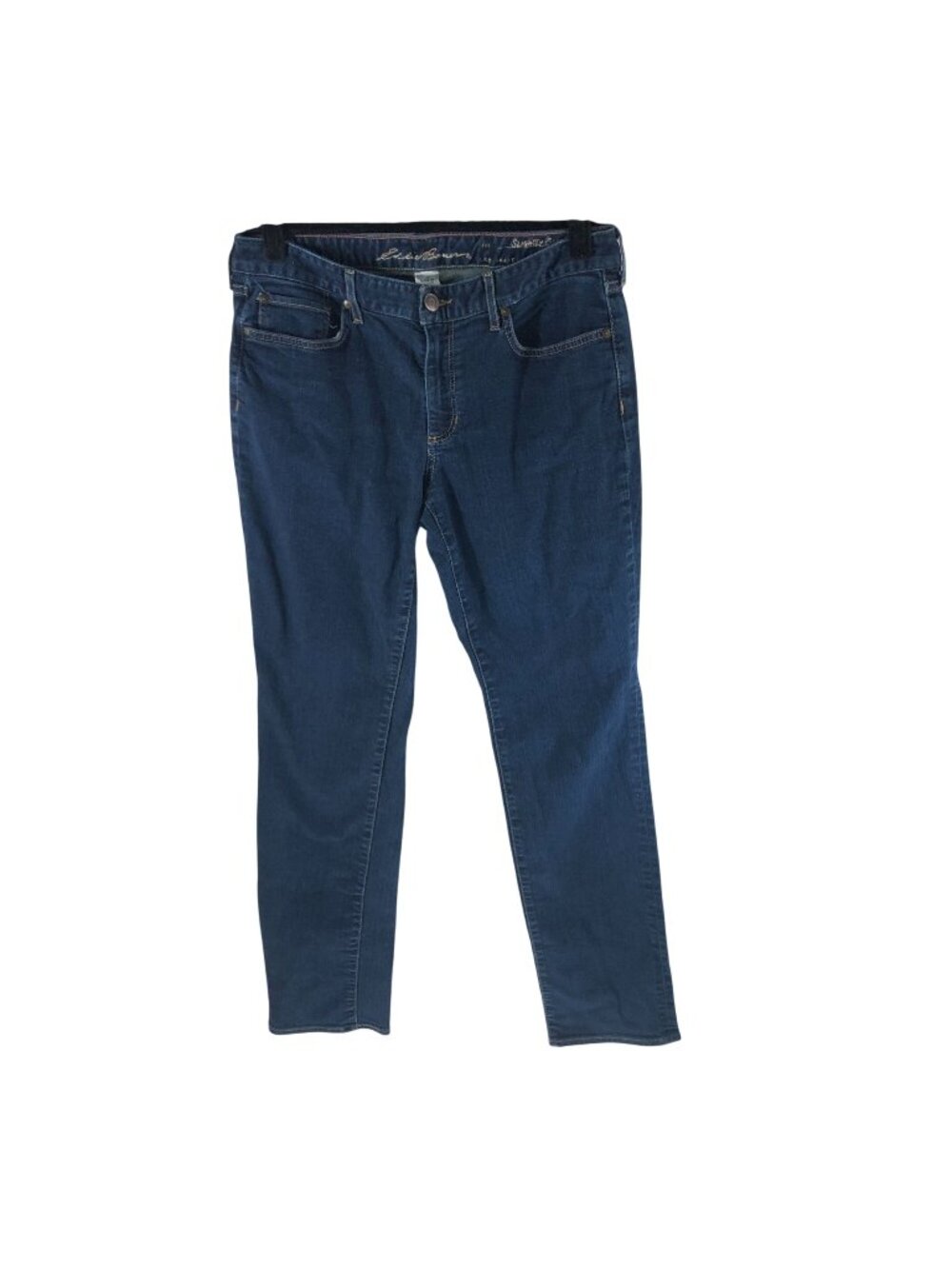 Eddie Bauer Womens Slightly Curvy Straight Leg Blue Denim Jeans Size 12